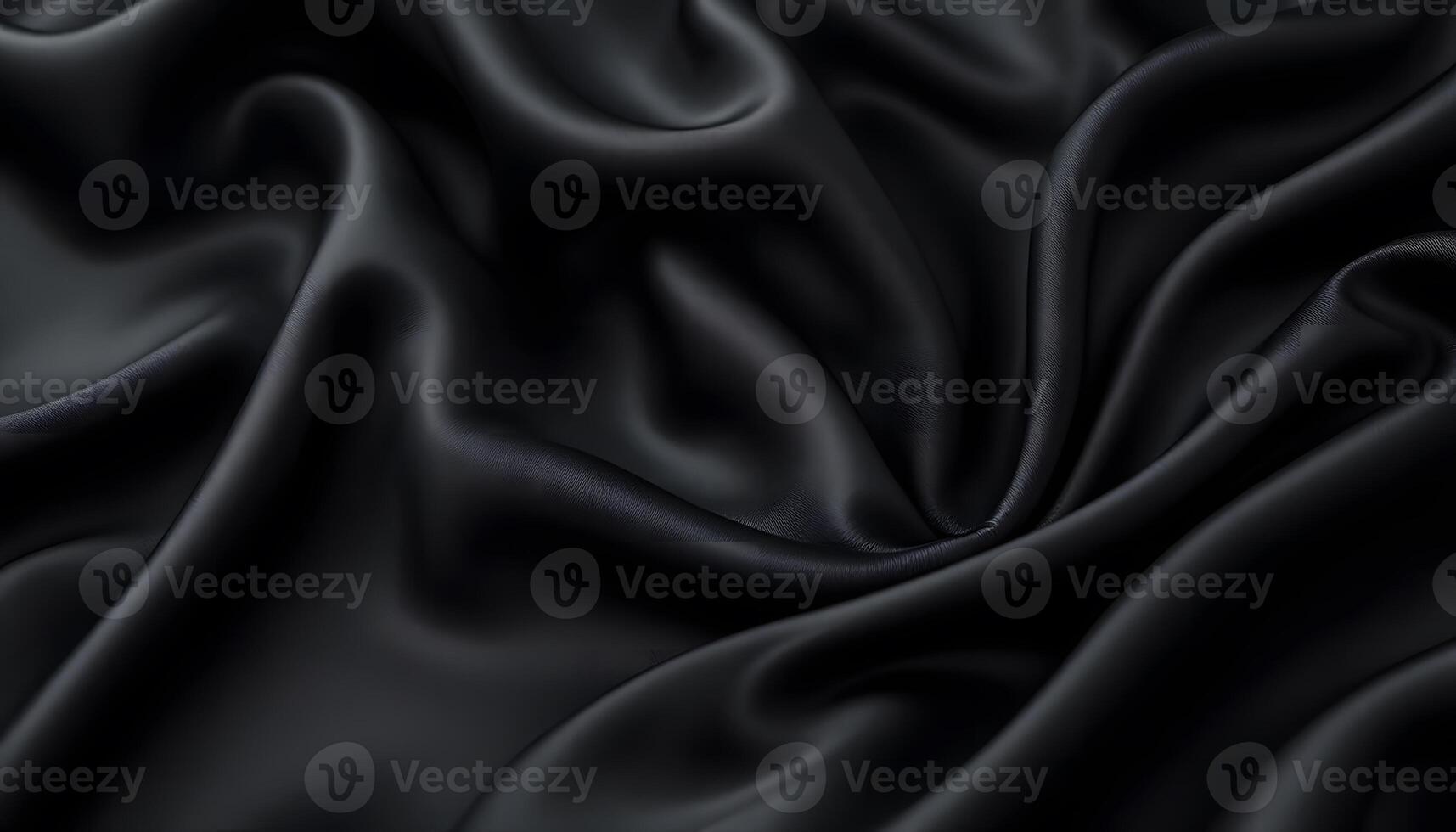 Elegant Black Satin Drapery A Study in Smoothness and Shadow photo
