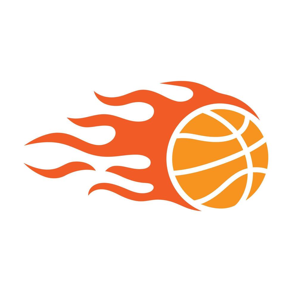 Flaming Basketball Logo Fast-Motion Sports Symbol Illustration vector