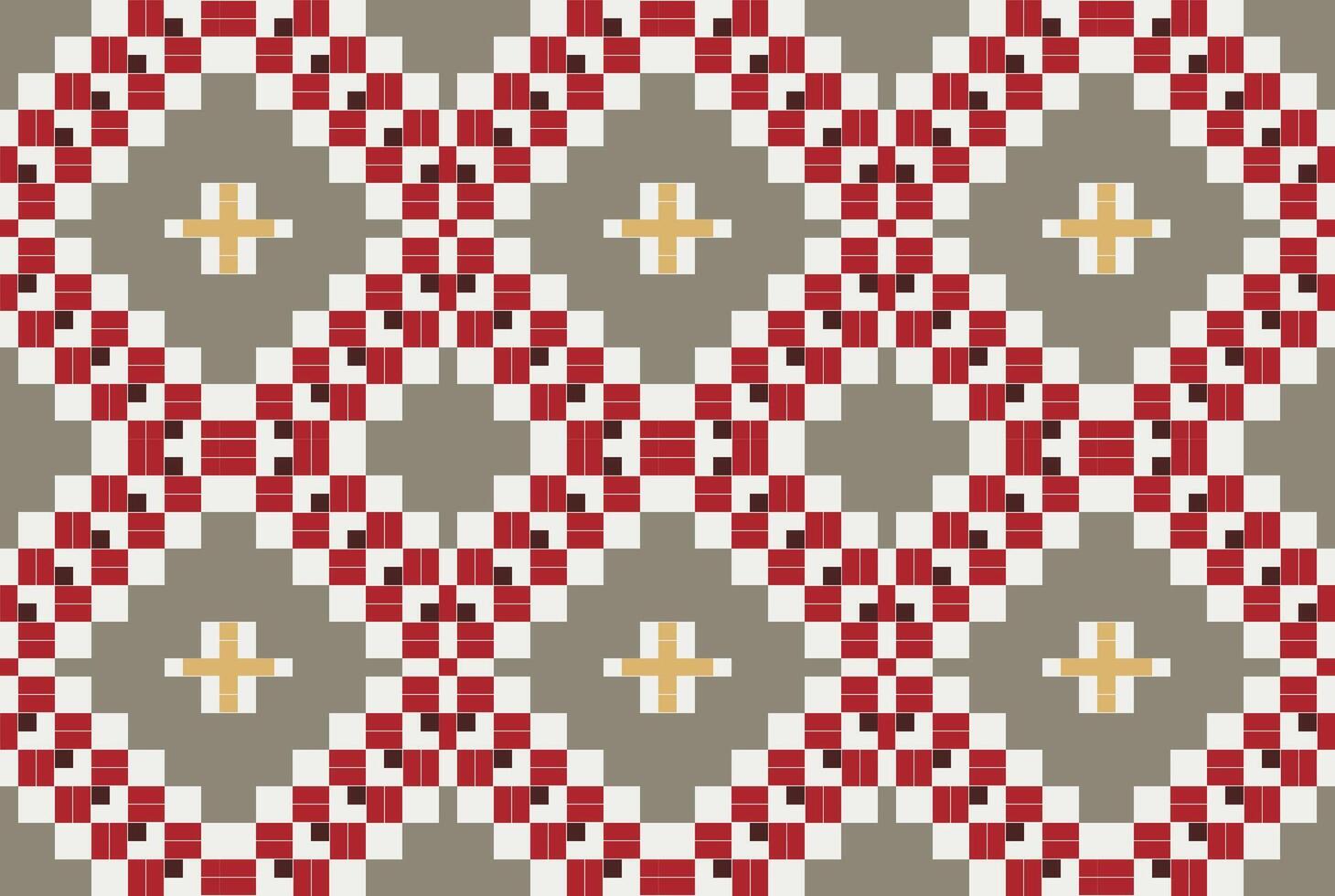 Geometric Pattern Ikat Quilt Patternfolk Embroidery, Aztec Geometric Ornament Print. Design for Carpet, Wallpaper, Clothing, Wrapping, Fabric vector