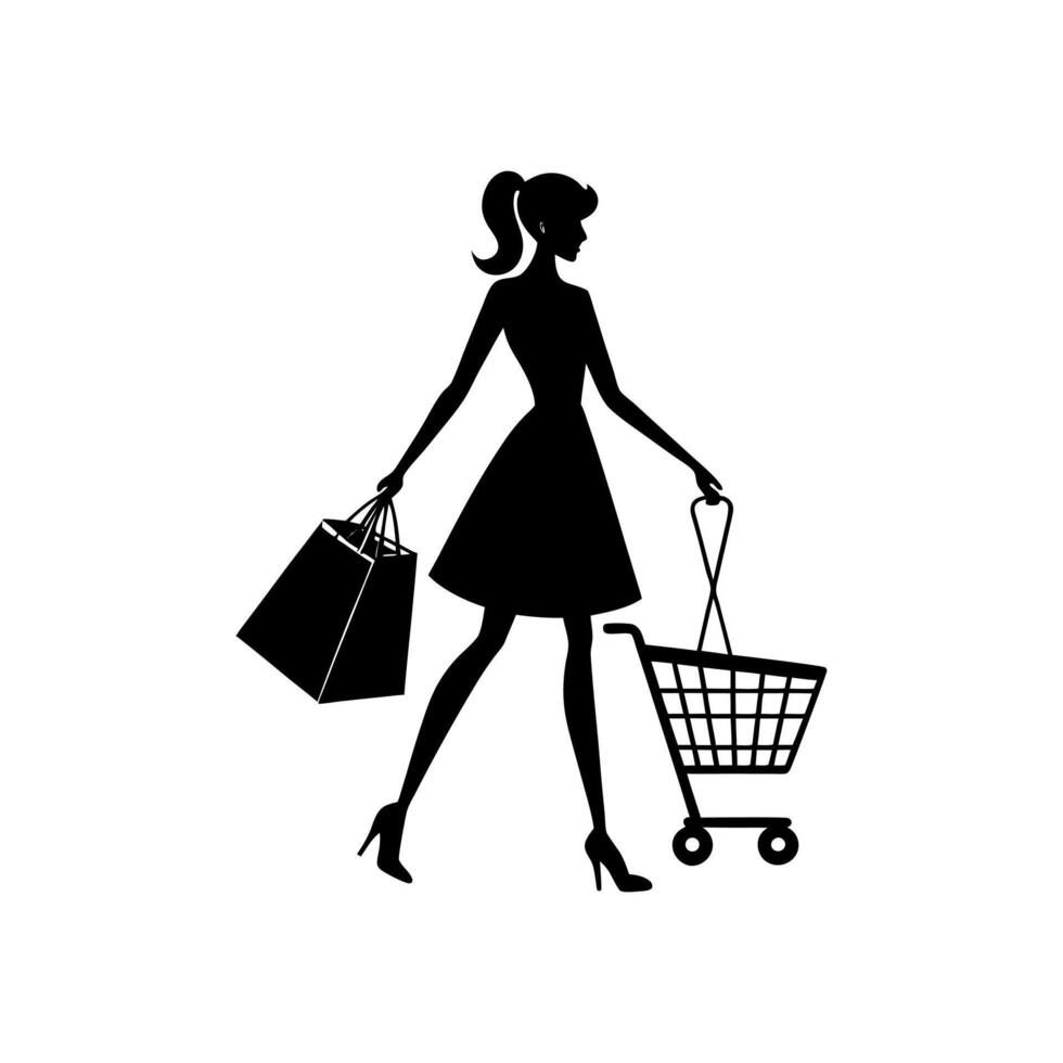 Shopping Girl Illustration for Fashion Concepts vector