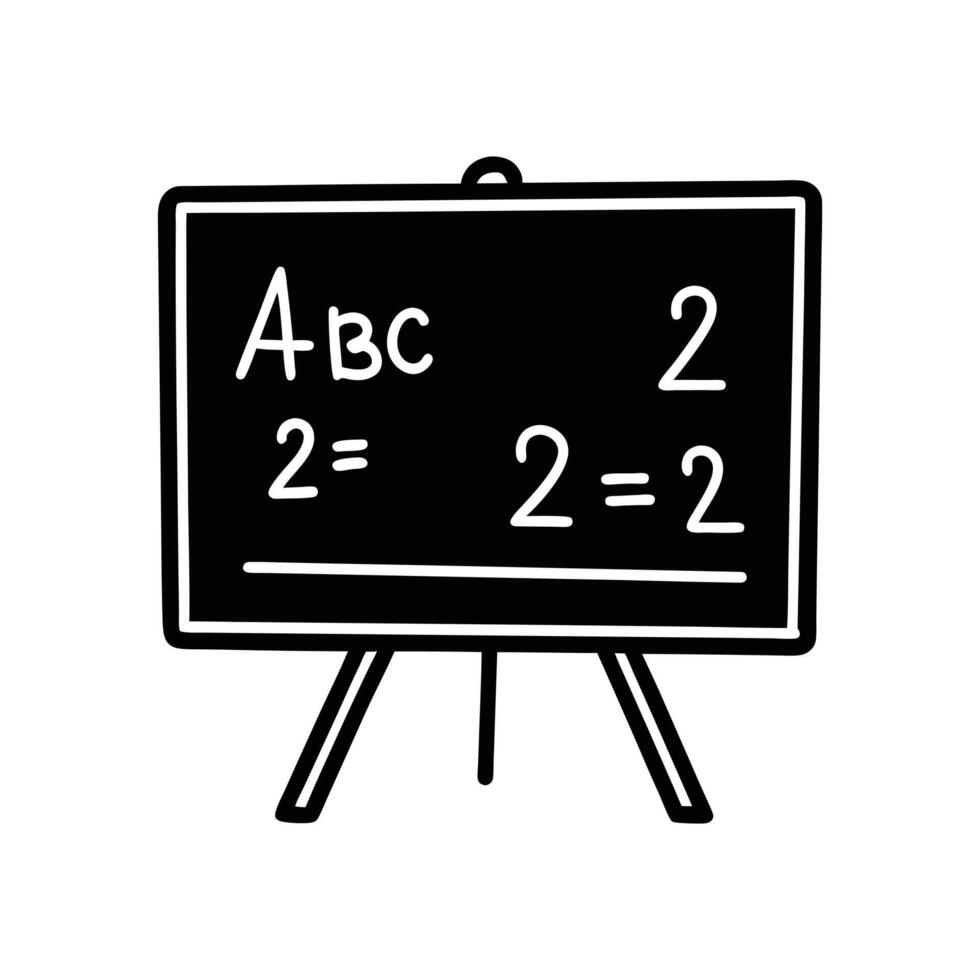 Green Classroom Blackboard with Simple Chalk Drawings vector