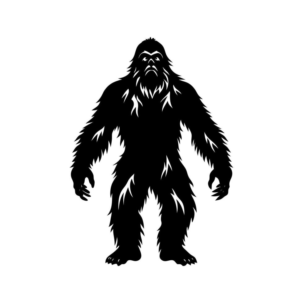 Bigfoot Silhouette Forest Adventure Concept vector