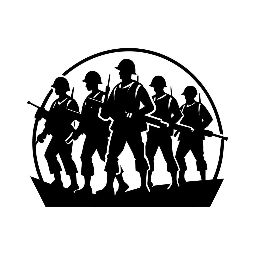 Soldier Silhouette Armed Forces Concept Art vector