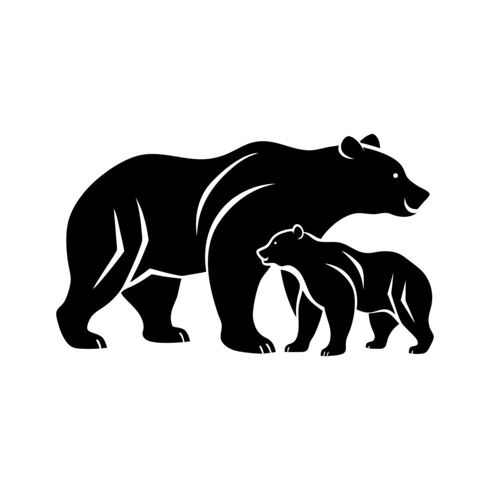 Bear Silhouette Graphic for Wildlife Theme vector