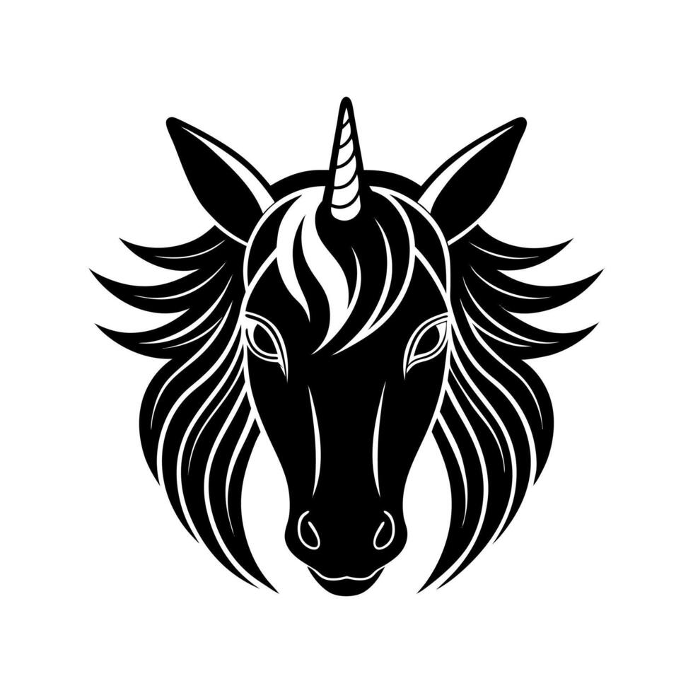 unicorn face logo vector