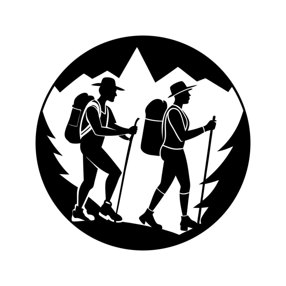 Hiker Equipment Collection for Travel and Nature vector