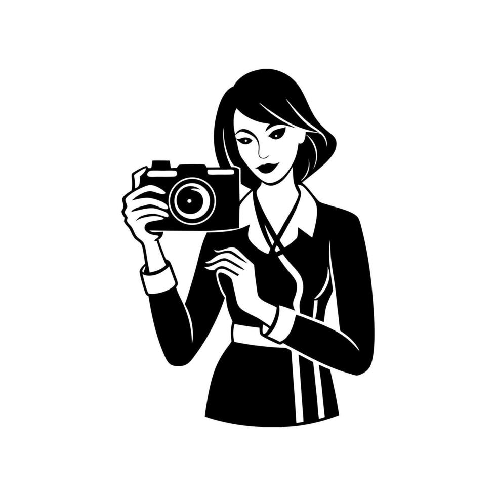 Photographer Woman Illustration vector
