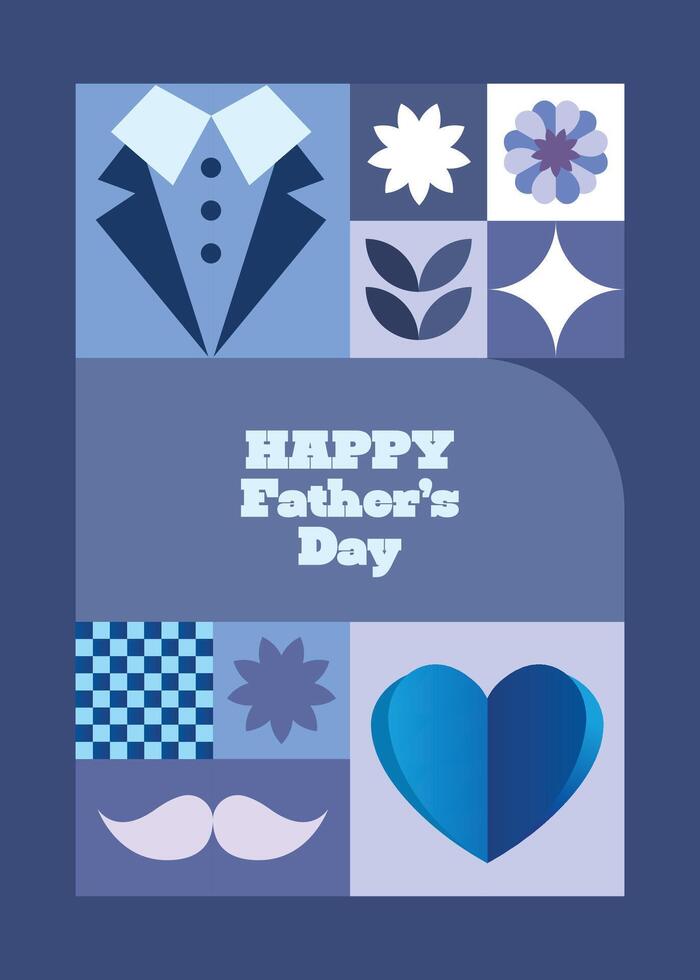 Fathers Day layout featuring elements close to a dads figure, perfect for creating personal greeting cards, posters, and digital designs that celebrate the love for fathers. vector