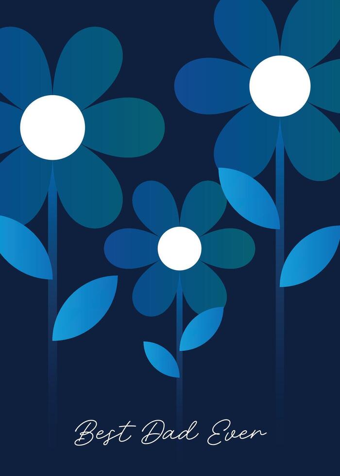 Heartwarming Fathers Day layout featuring flower imagery, perfect for creating meaningful greeting cards, posters, and digital designs that celebrate dad day vector