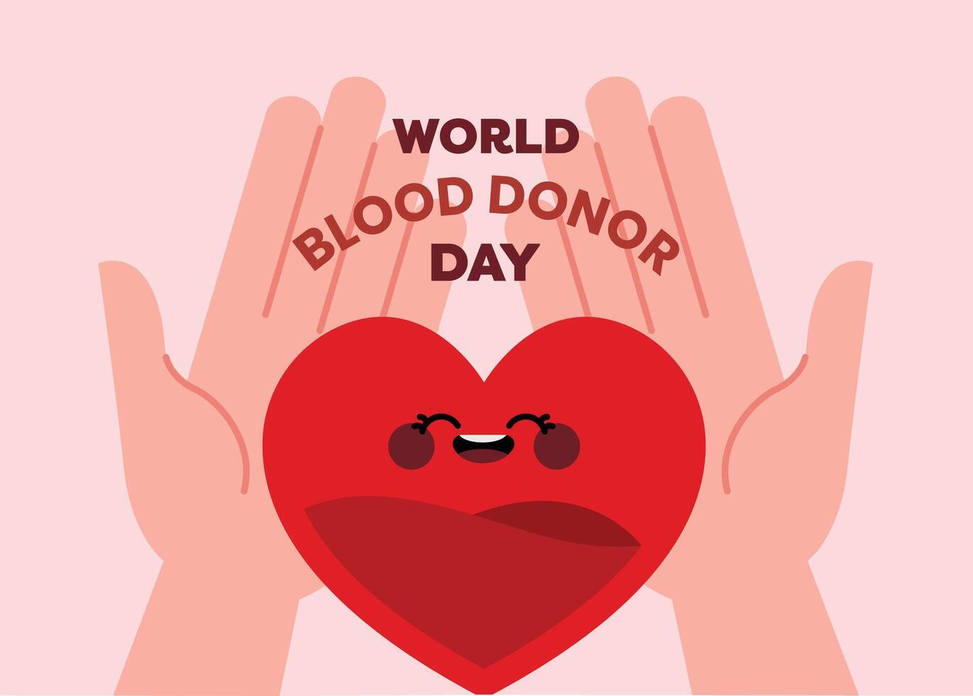 A flat design poster for World Donor Day featuring a symbolic hand gesture that promotes awareness kindness and the spirit of donation vector