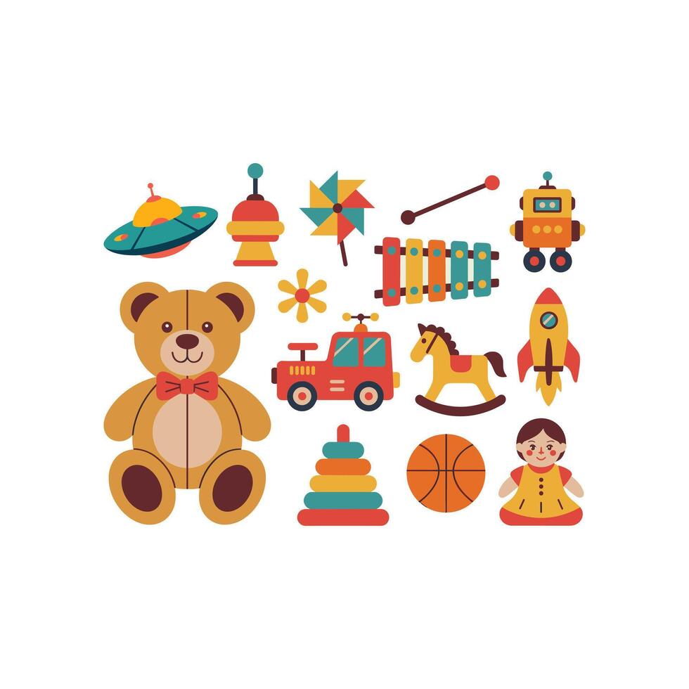 kids toys design set vector