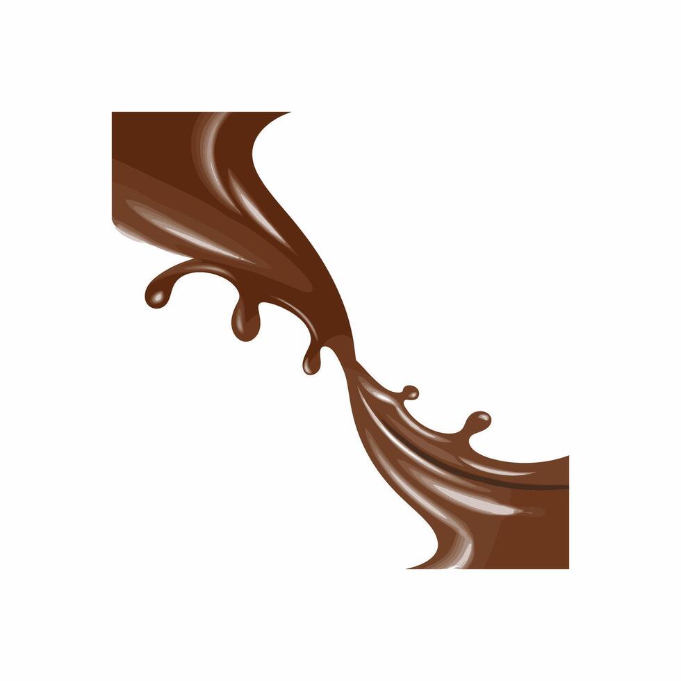 melted chocolate dripping splash vector