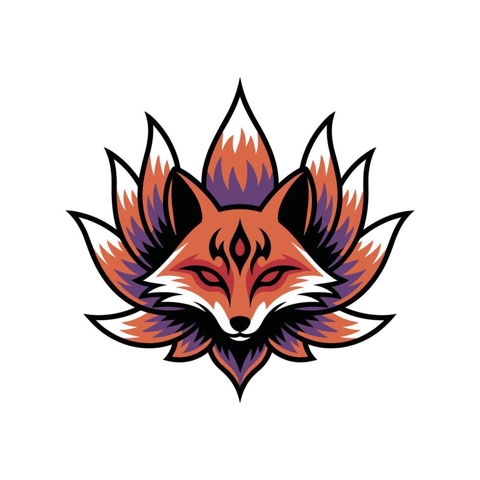 Fox logo mascot design with modern and emblem style illustration isolated on white background vector