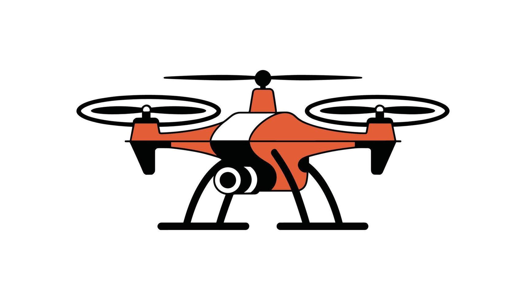 Remote control flying drone copter with camera vector