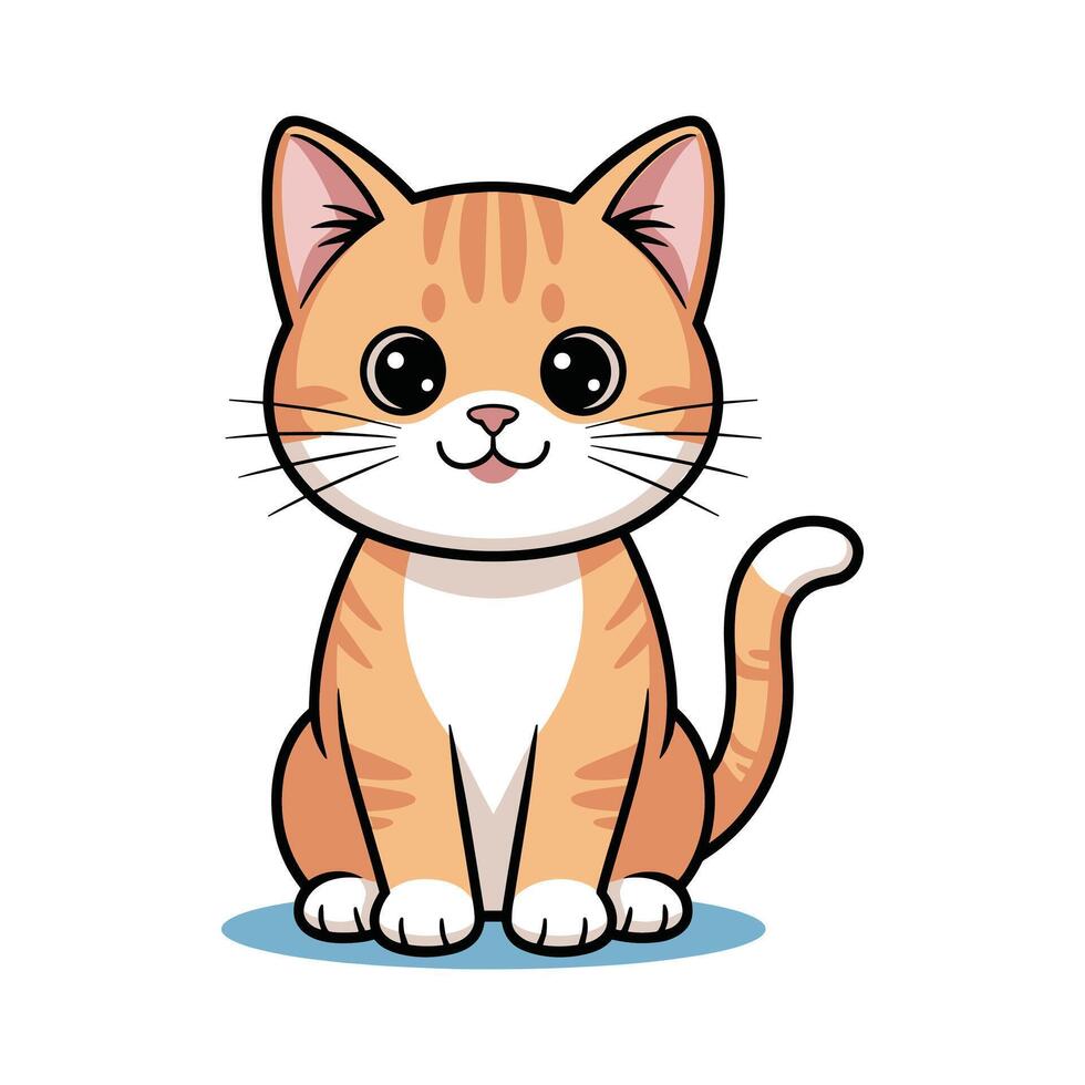 cute pet cat character, Charming Cartoon, Style for Design and Graphics Cat Sitting Illustration vector
