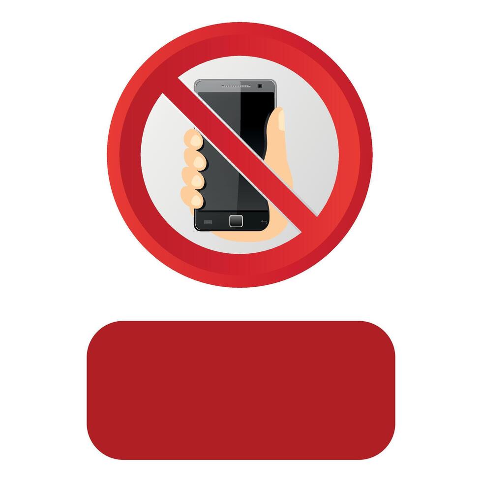 stylized prohibitory red sign icon forbidden to talk on the phone isolated on white background vector