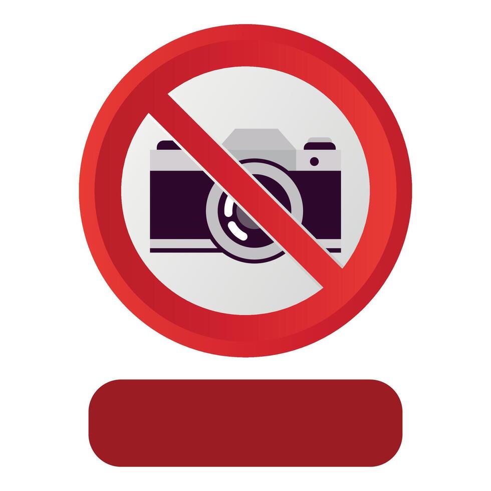 prohibitory red crossed out sign no photography allowed isolated vector