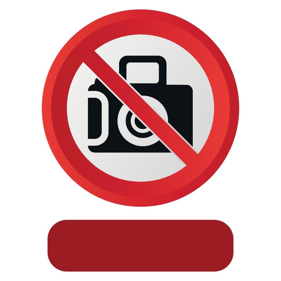stylized prohibitory sign icon no camera allowed vector