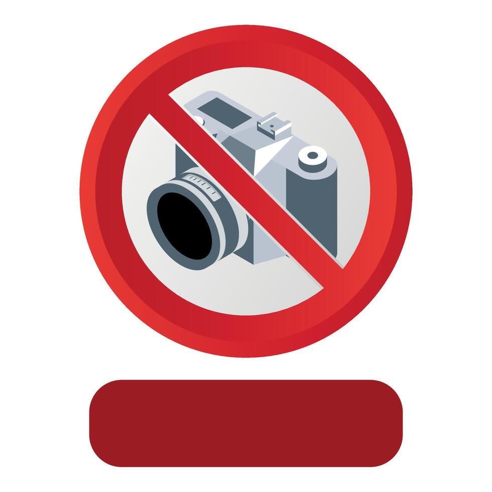 prohibitory red crossed out sign no photography allowed vector
