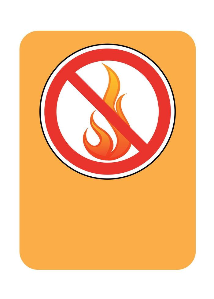 stylized prohibitory red sign icon prohibited to make fire isolated on white background vector