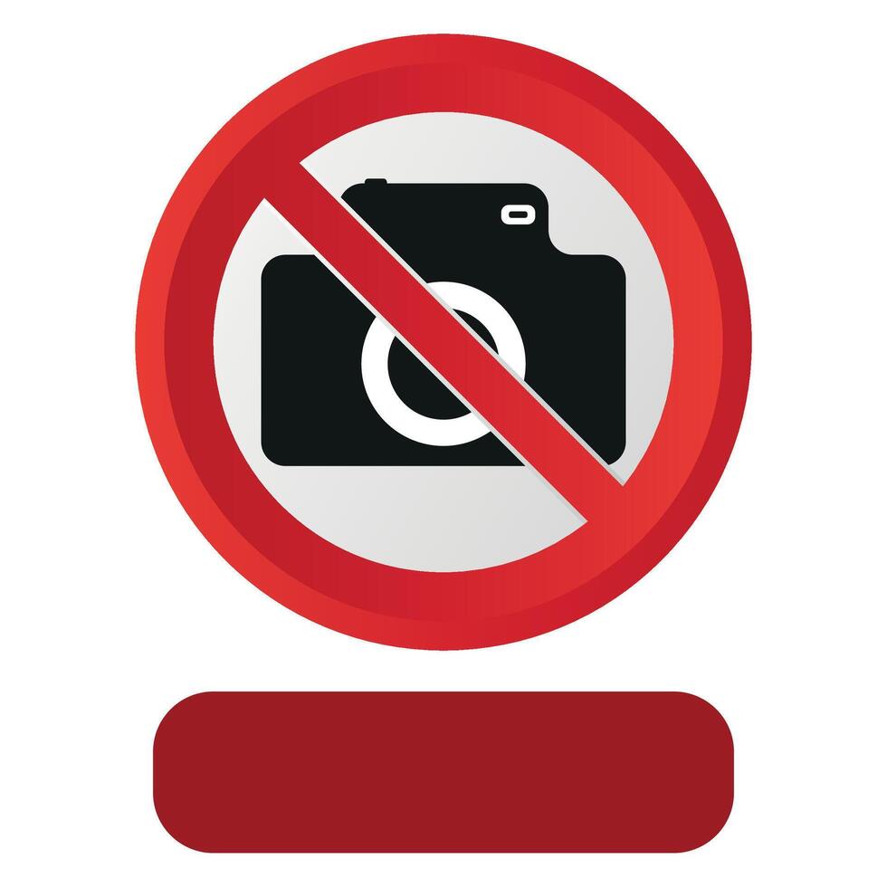 stylized prohibitory red sign no camera allowed vector