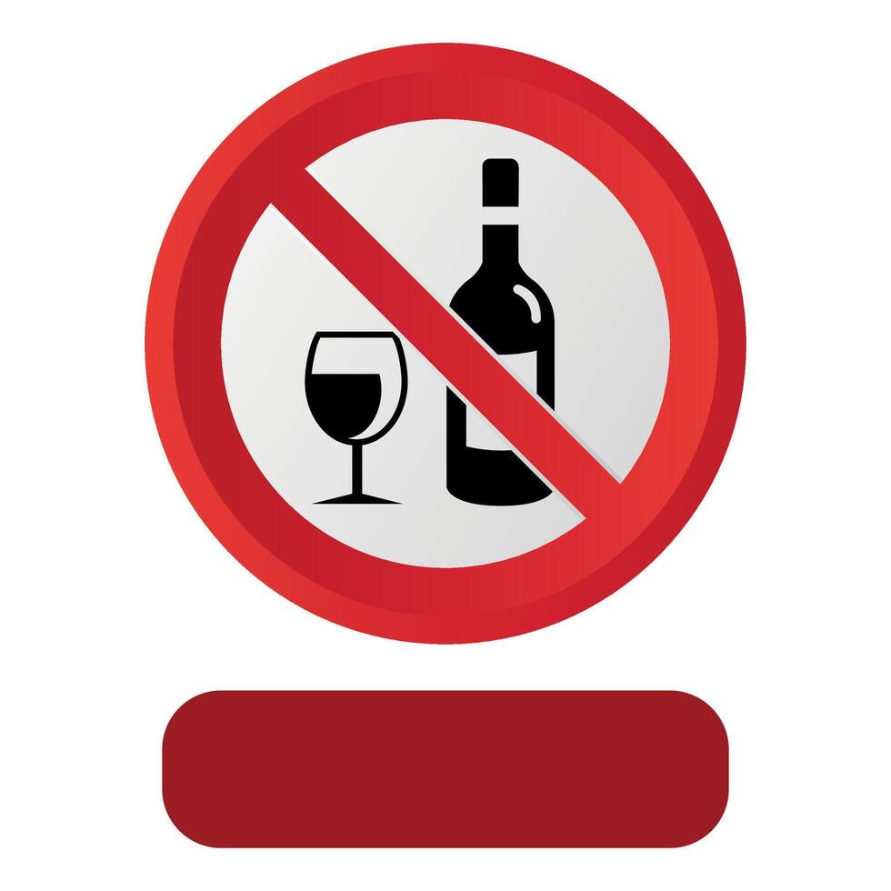prohibitory red crossed out sign no alcoholic drinks allowed isolated vector