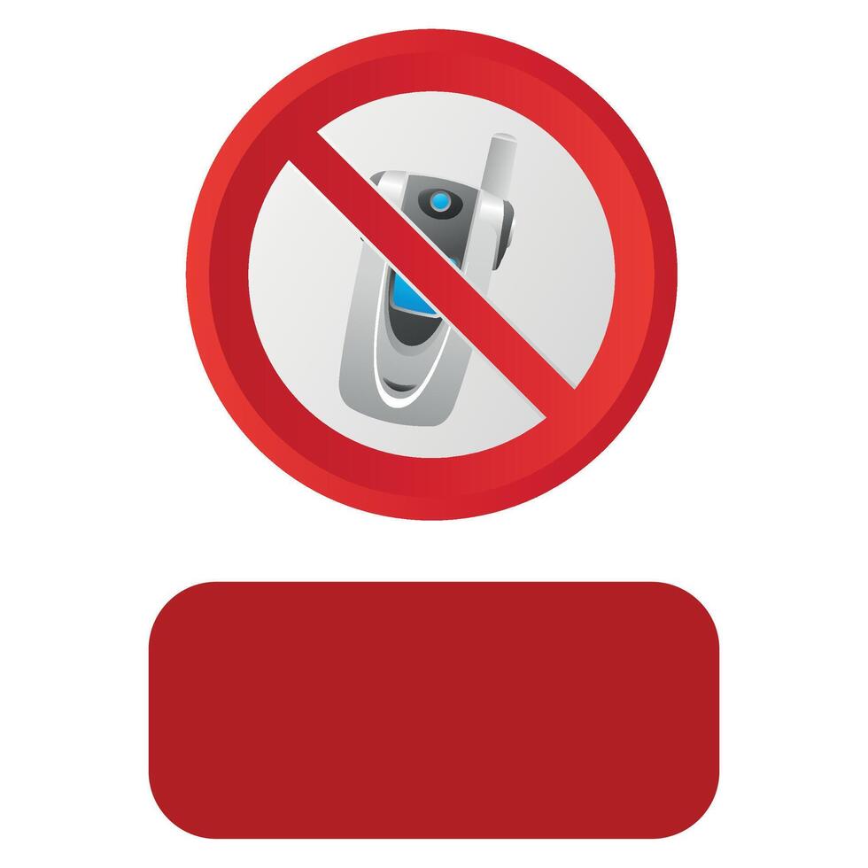 stylized prohibitory red sign forbidden to talk on the phone isolated on white background vector