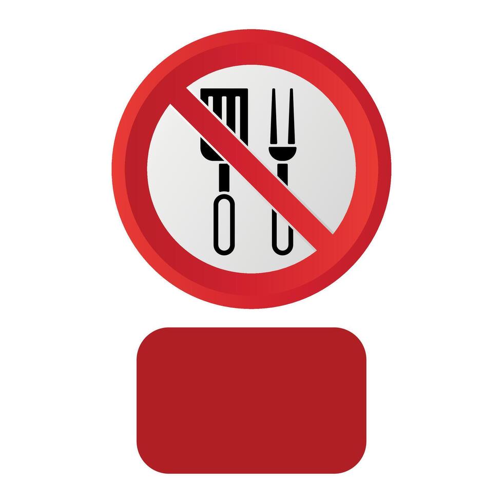 prohibitory red crossed out sign no food consumption vector