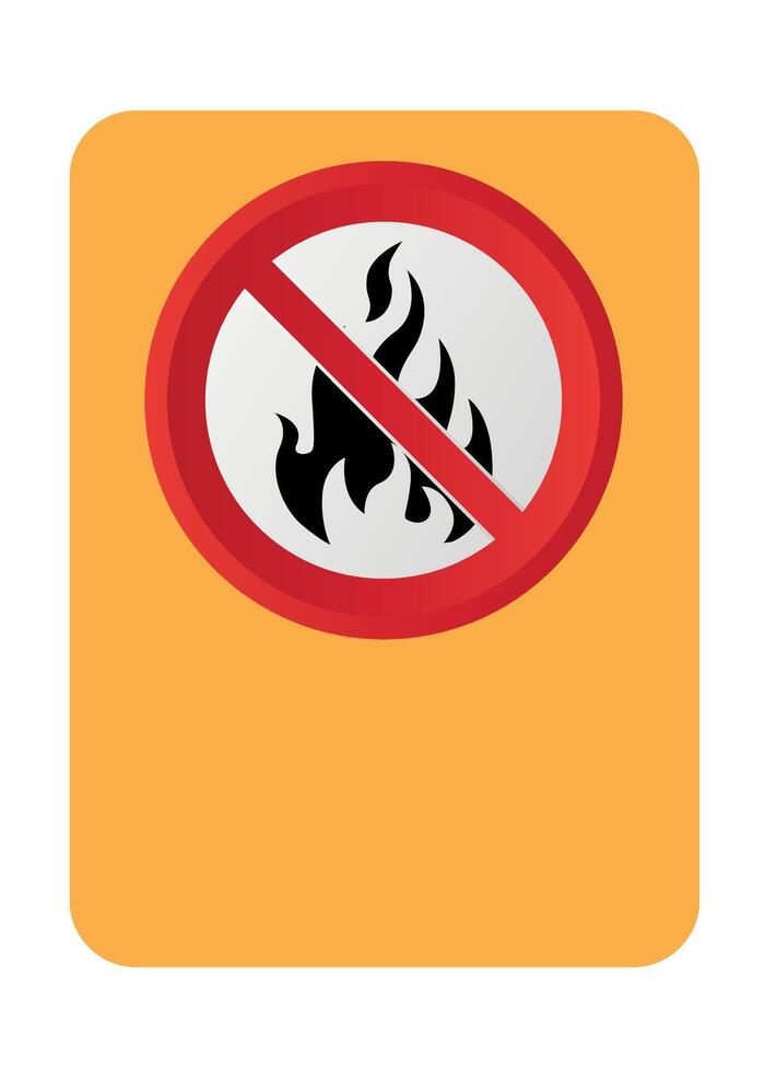 stylized prohibitory red sign prohibited to make fire isolated on white background vector