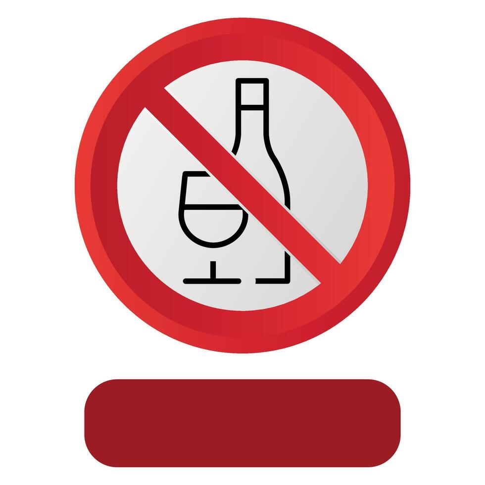 stylized prohibitory red sign icon prohibited to drink alcohol on white background vector