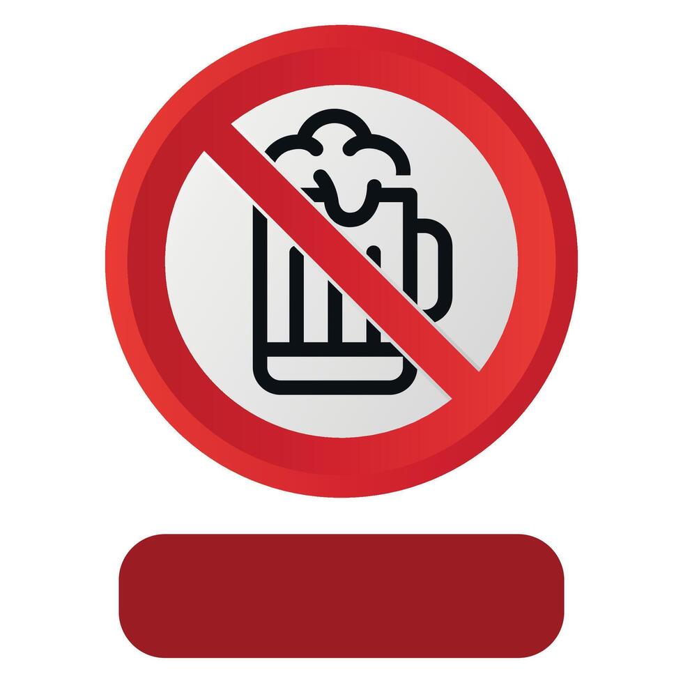 prohibitory red sign icon prohibited to drink alcohol isolated on white background vector