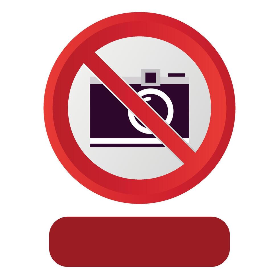 prohibitory red sign icon no photography isolated on white background vector
