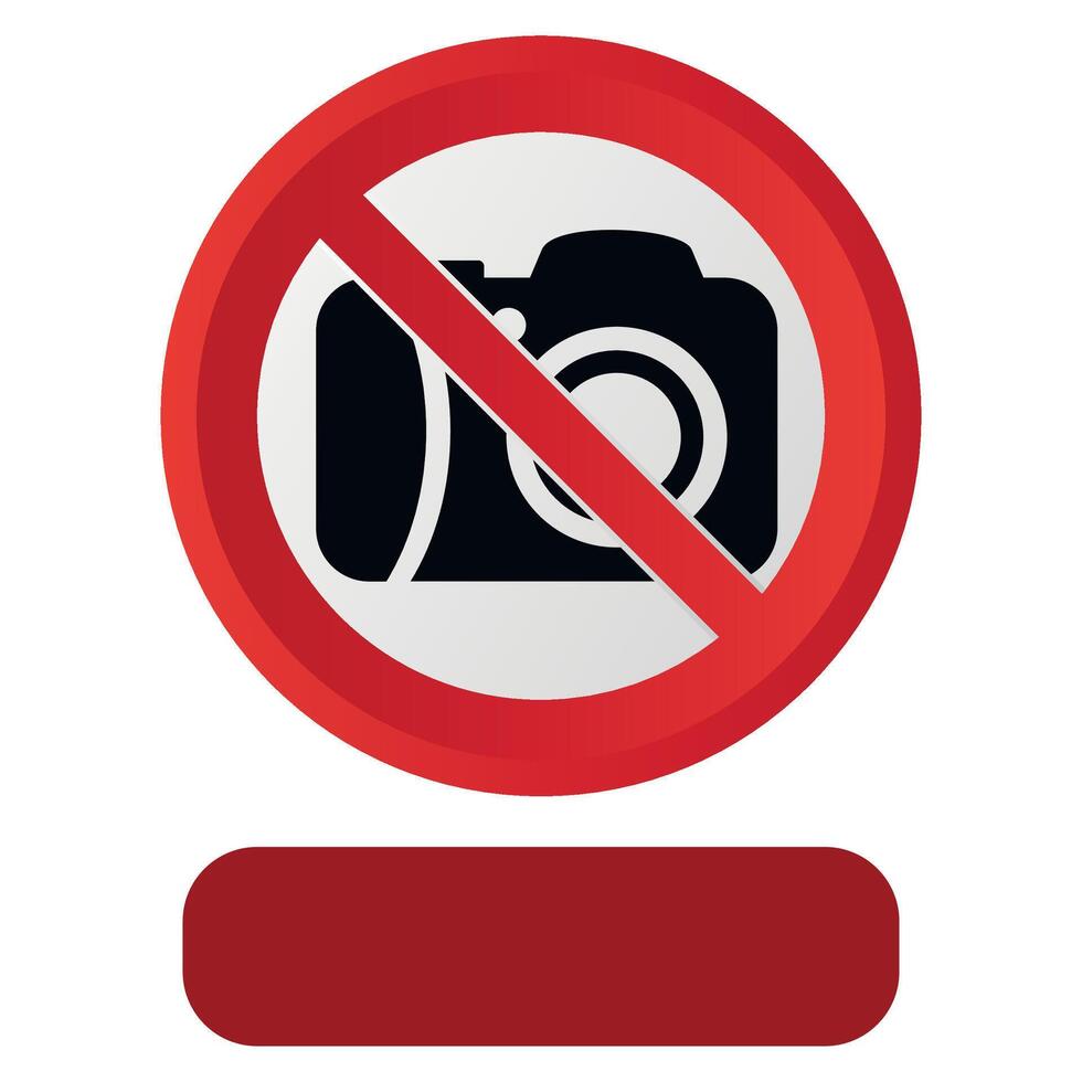stylized prohibitory red sign icon no camera allowed isolated on white background vector