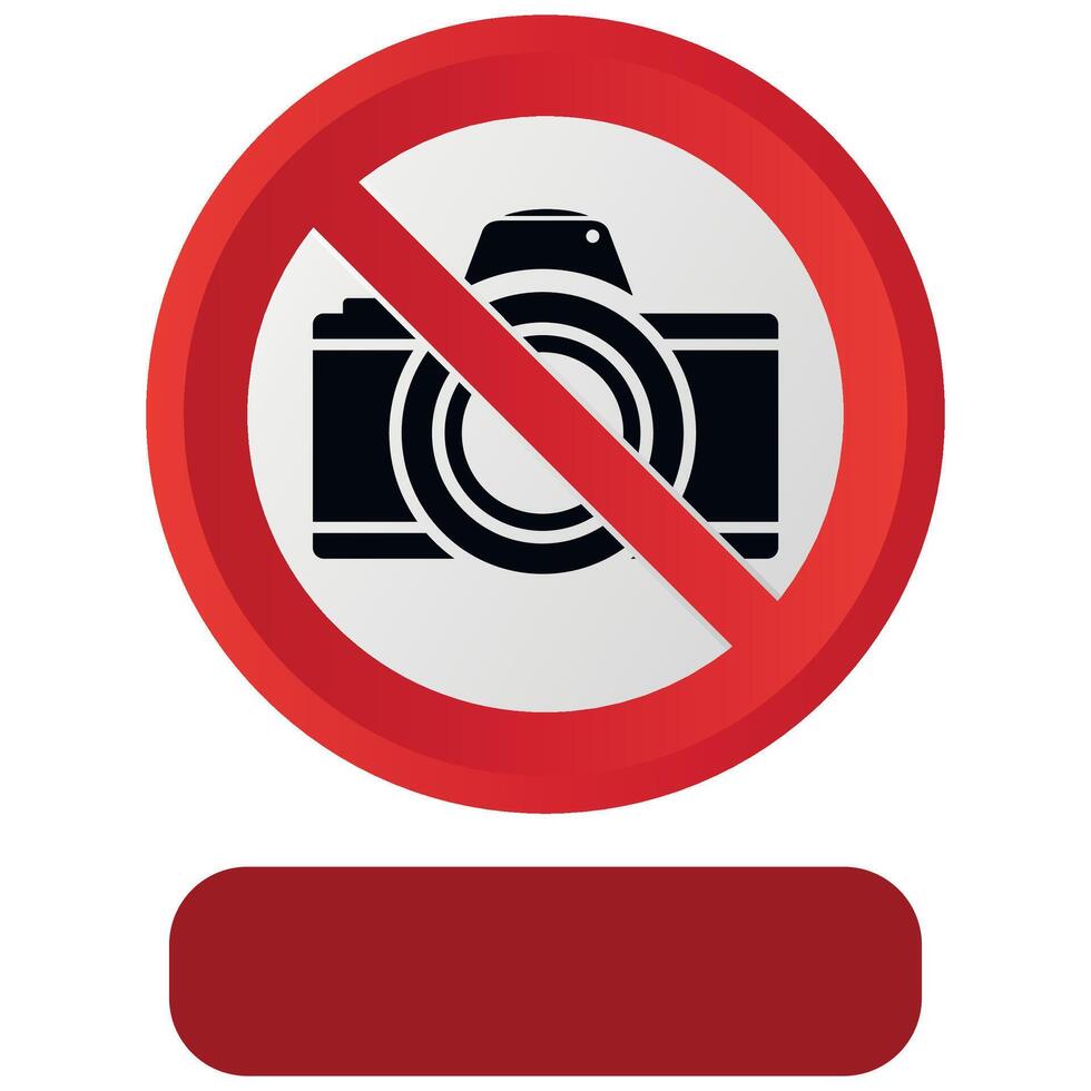 stylized prohibitory red sign no camera allowed isolated on white background vector