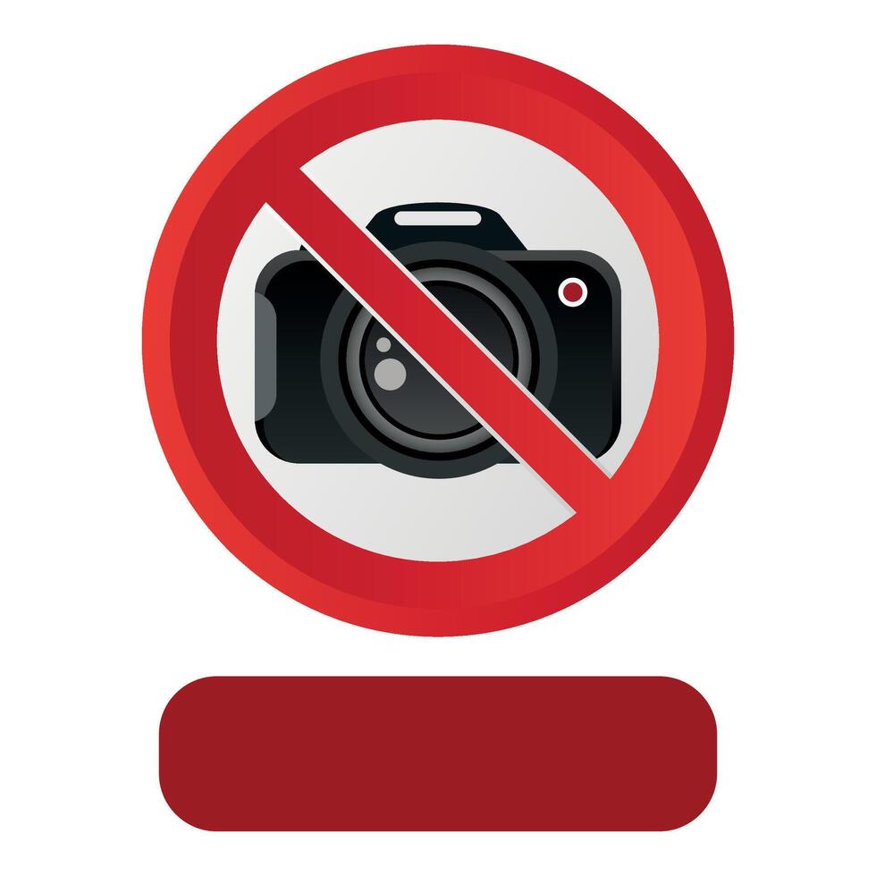 stylized prohibitory sign icon no camera allowed isolated on white background vector