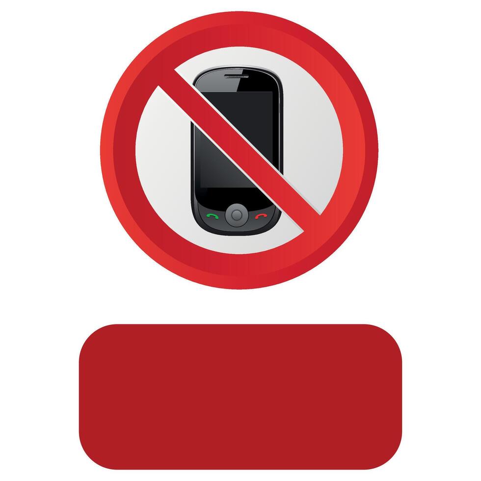 stylized prohibitory red sign forbidden to talk on the phone on white background vector