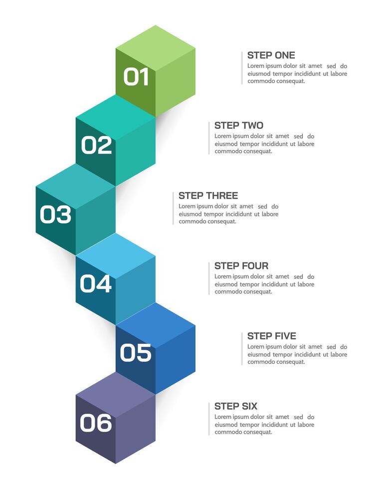 5 Block Sequence Vertical Infographic Options for Business Overview. Banner, Plan, Marketing, Strategy and Presentation. vector