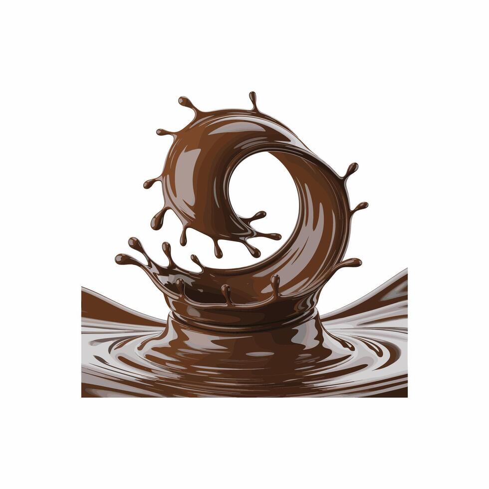 dark liquid chocolate splash isolated on white background vector