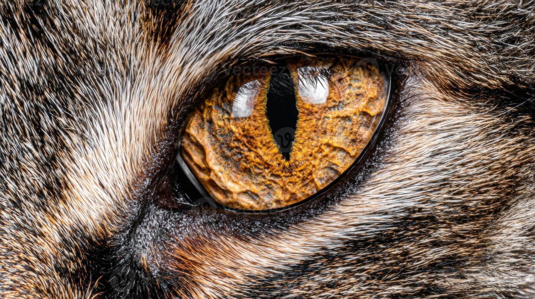 Close Up of a Cat's Golden Eye Macro Photography photo