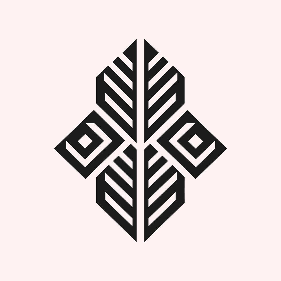 A black and white logo with geometric shapes vector