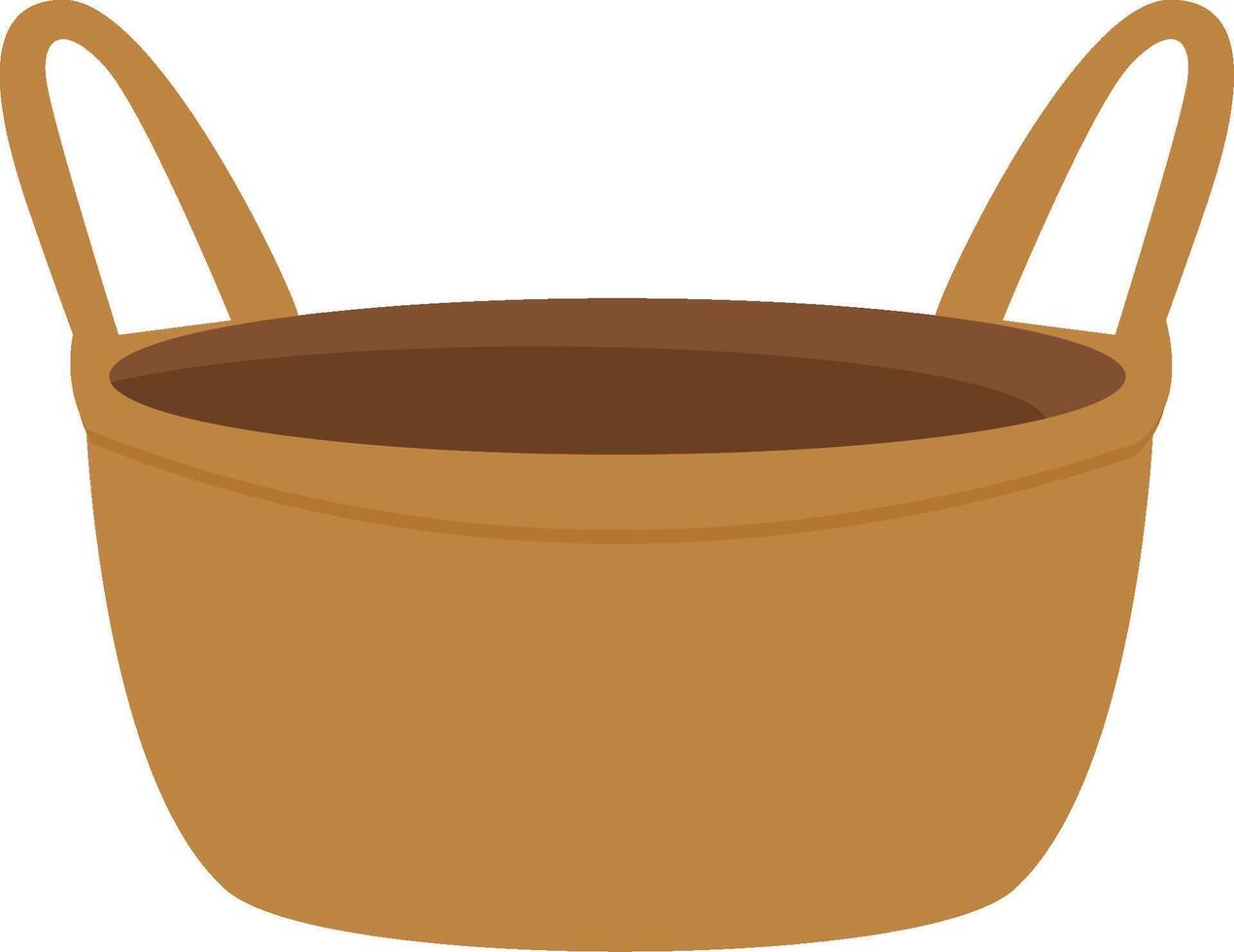 Two-Handled Brown Basket vector