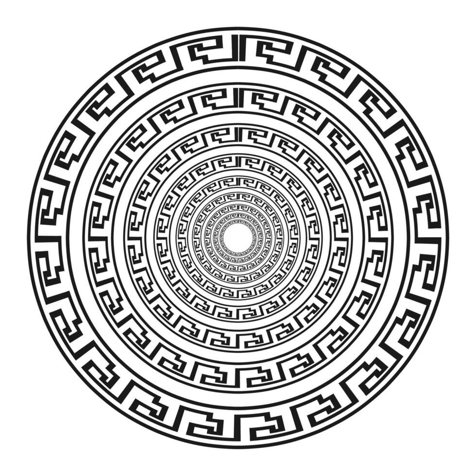 Geometric Ethnic Circular Pattern in Spiral Form vector