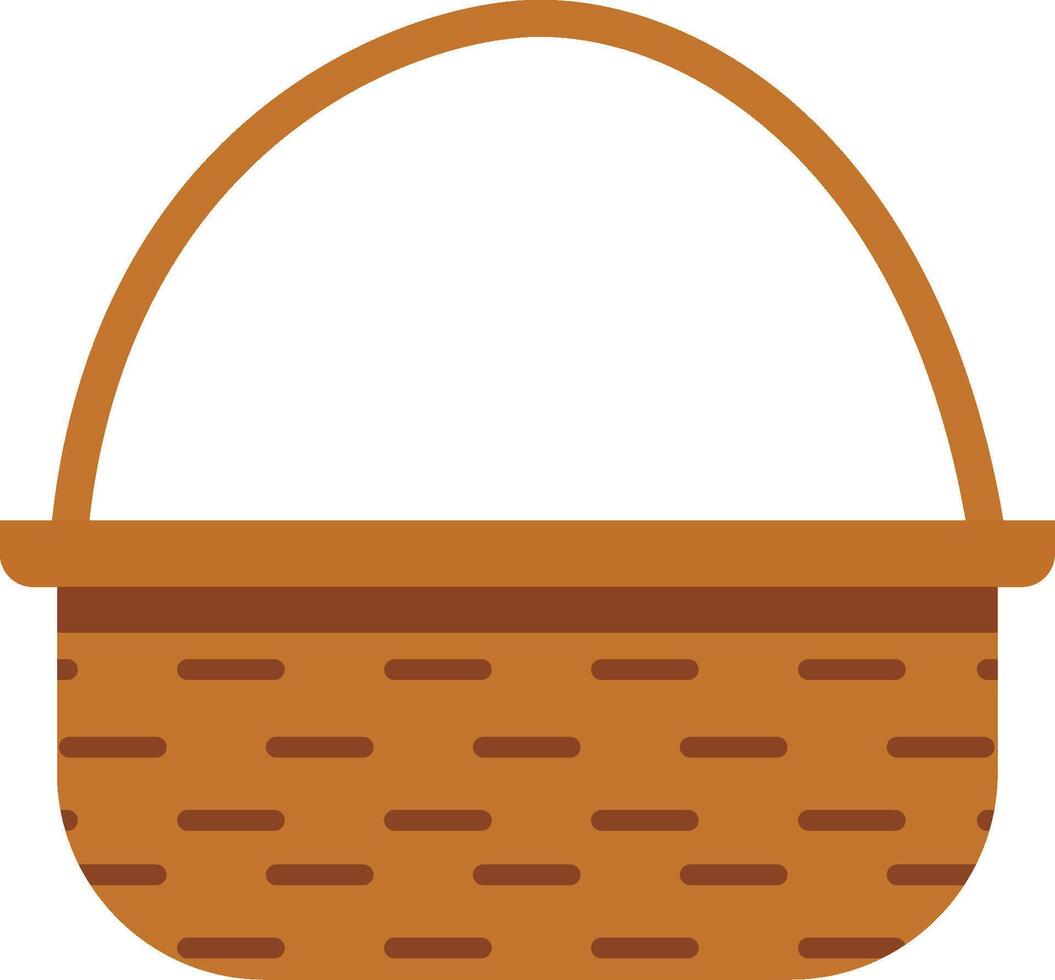 Empty Round Wicker Basket vector