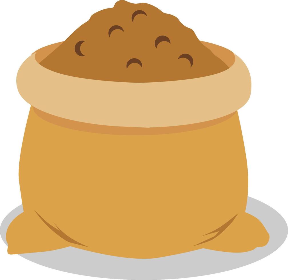 Sack of Brown Seeds or Spices vector