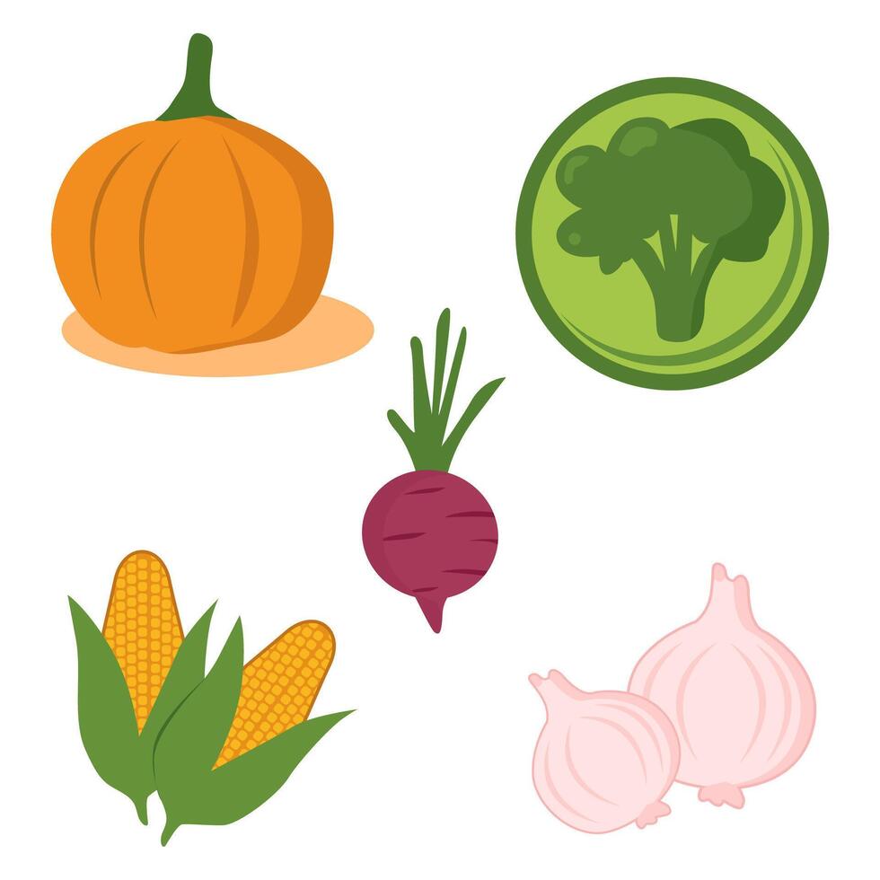 Colorful Variety of Fresh Farm Vegetables vector