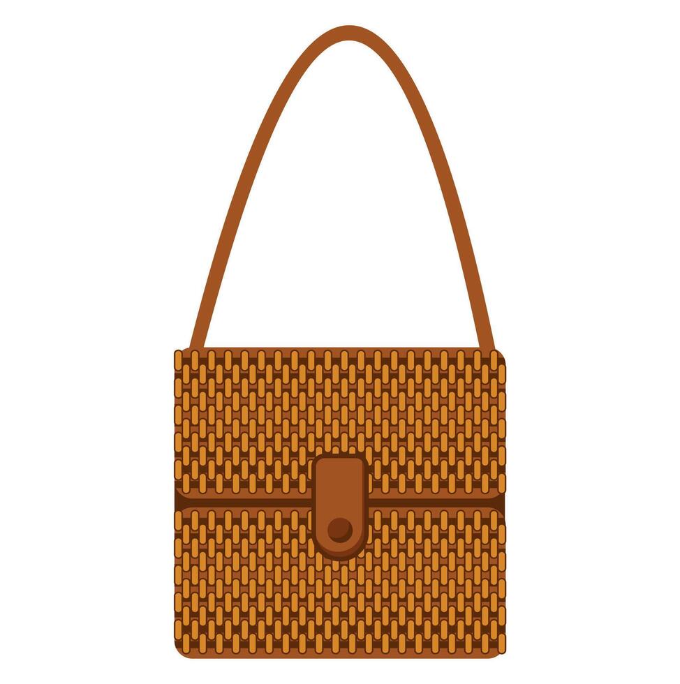 Handcrafted Woven Square Bag with Traditional Style vector