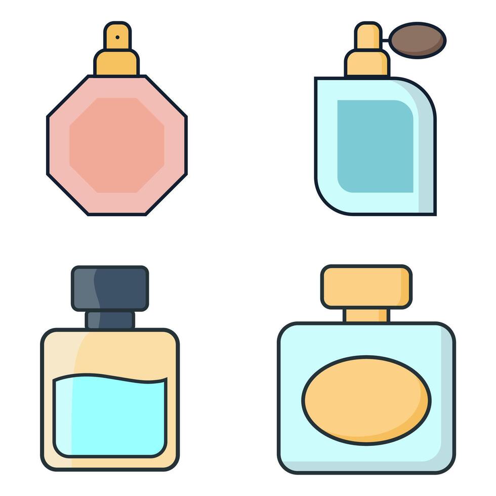 Stylish Perfume Bottle Pack vector