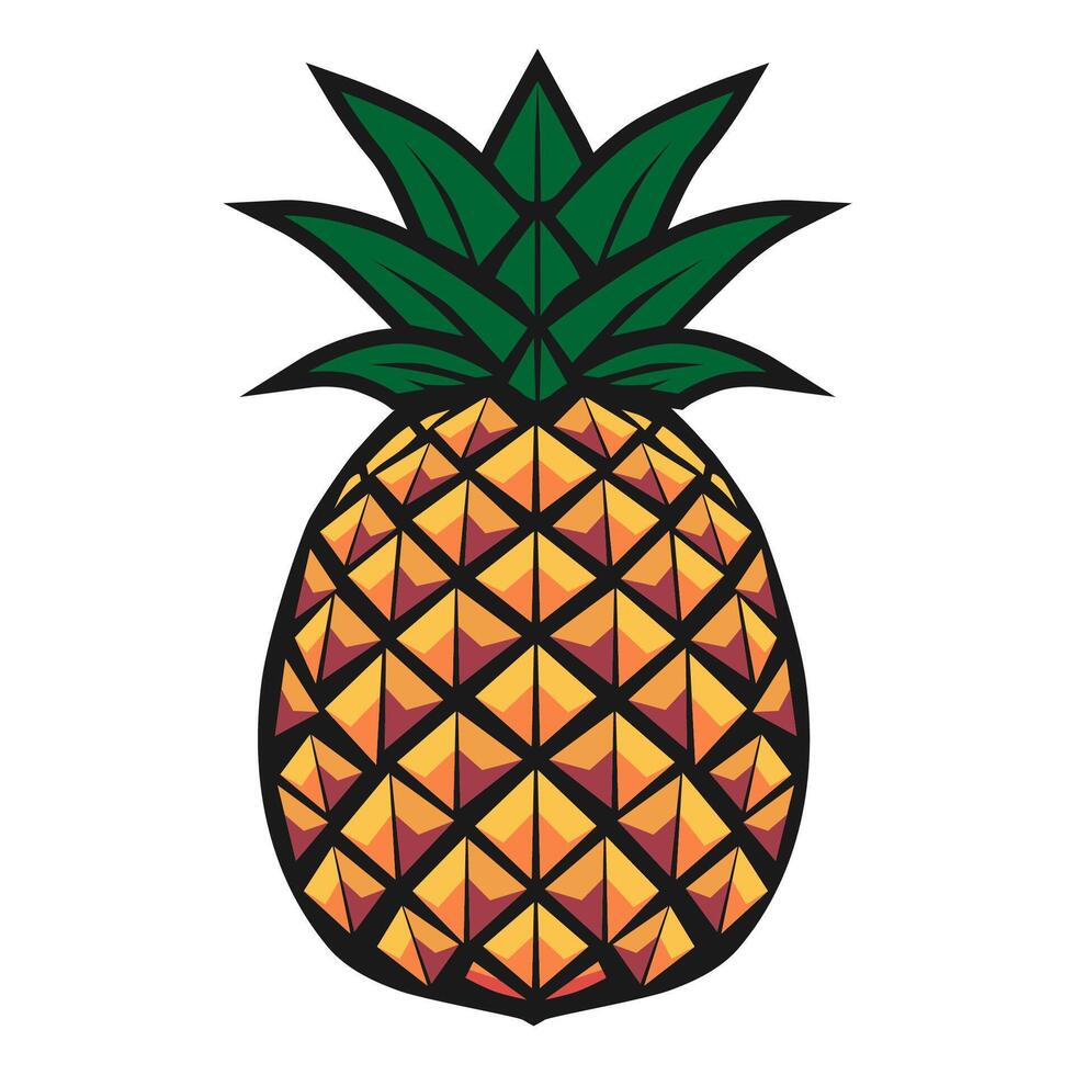Tropical Pineapple in Bold Geometric Style vector