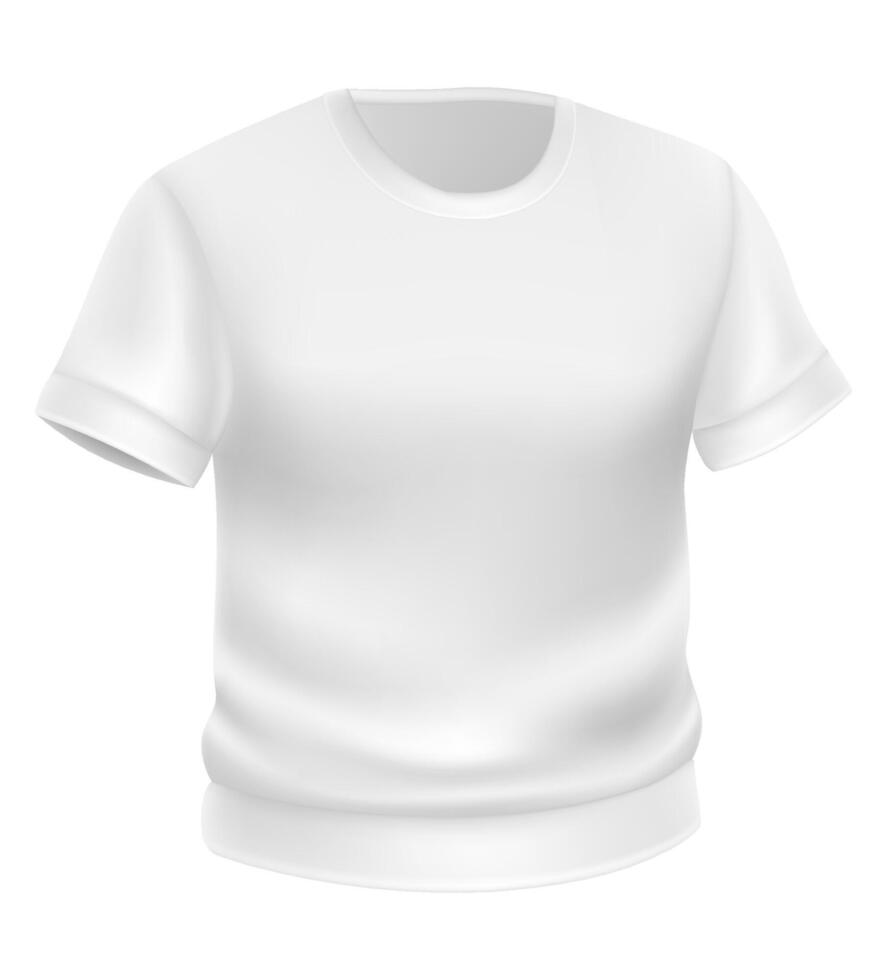 realistic of a classic white t-shirt featuring short sleeves and a collar. Ideal for fashion, clothing design, and retail concepts illustration vector