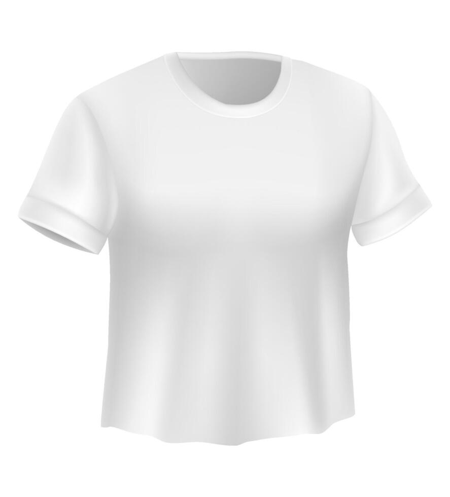 realistic of classic white t-shirt featuring short sleeves and a collar. Ideal for fashion, clothing design, and retail concepts illustration vector